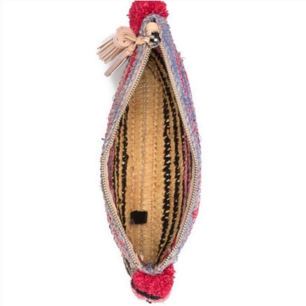 LOEFFLER RANDALL Rainbow Straw Pouch Clutch Purse - Picture 13 of 15
